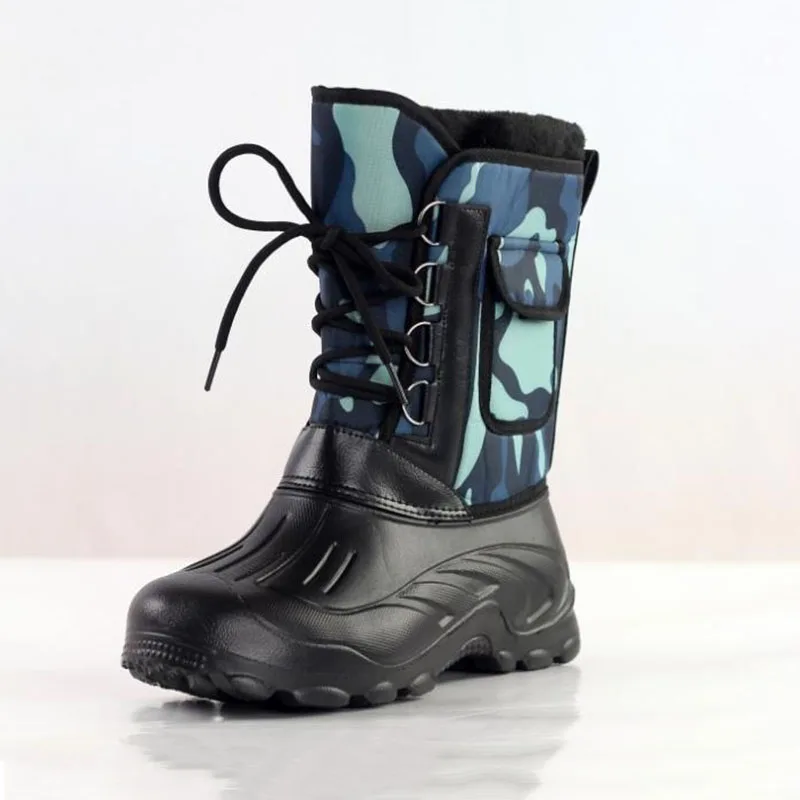 Мужские зимние камуфляжные военные тактические ботинки бархатные теплые