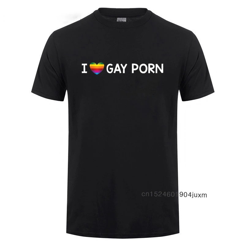 Художественная забавная футболка с надписью I Love Gay Порно для мужчин