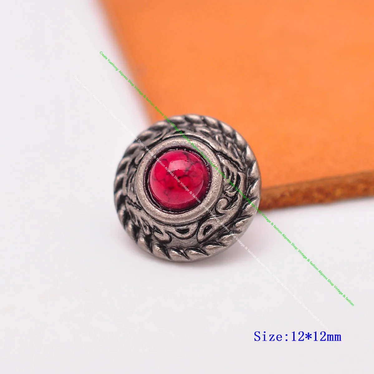 

10Pcs 12mm Antique Silver Floral Rope Side Leathercraft Belt Accessories Western Saddle Tack Red Turquoise Concho Screwback