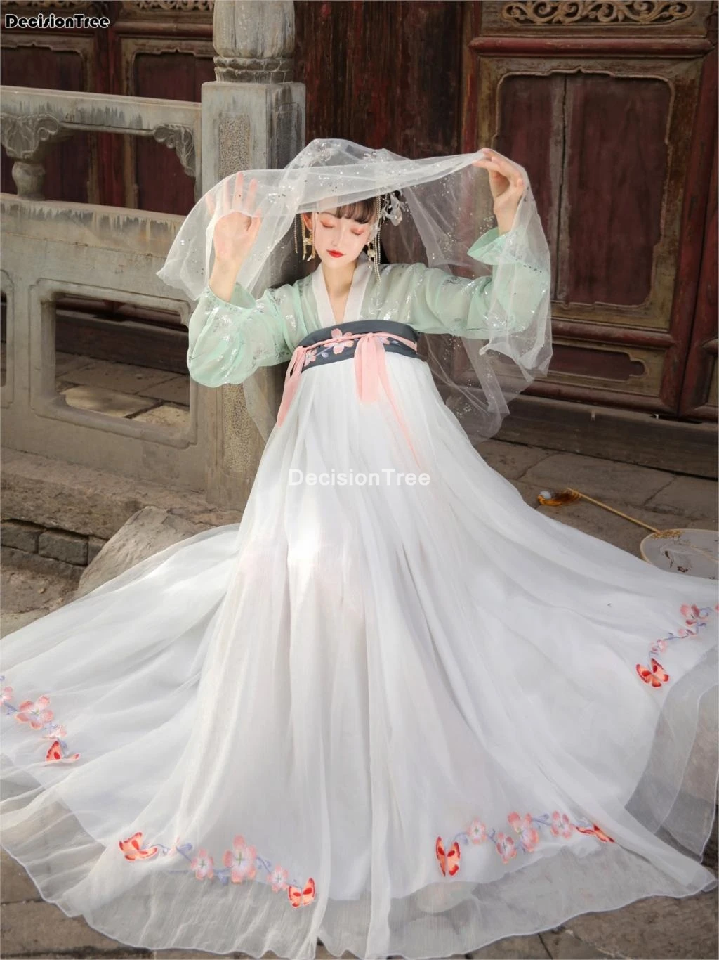 

2021 traditional chinese clothing women hanfu fairy dress ancient han dynasty princess national stage folk dance festival outfit