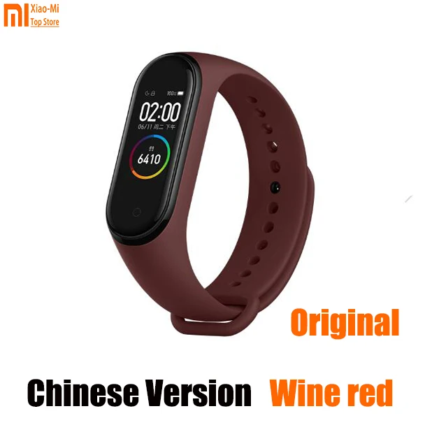 Xiaomi Band 4 Смарт Miband 4 браслет сердечного ритма фитнес цветной экран Bluetooth 5,0 глобальная версия Мстители Лига - Цвет: CN Wine red