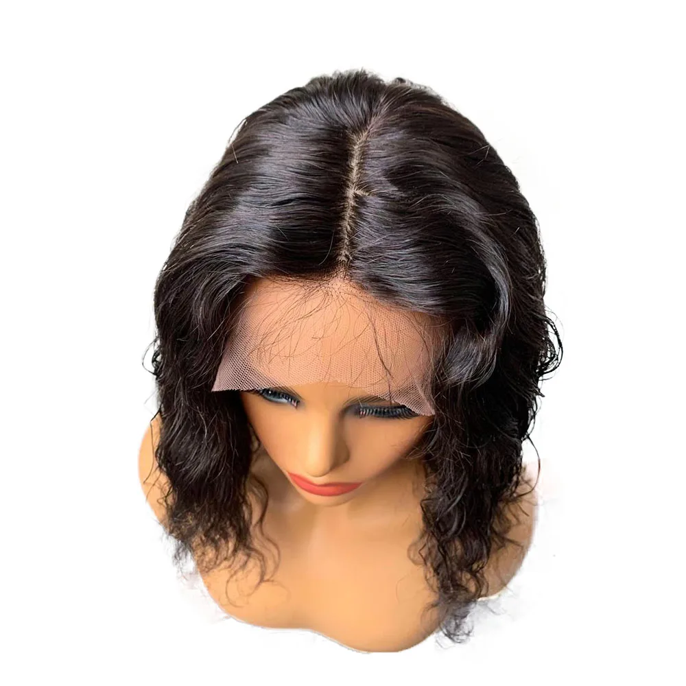 Front Lace Wig Silk Top Human Hair Wigs Lace Wigs With Side Fringe Light Brown Lace 150 Density