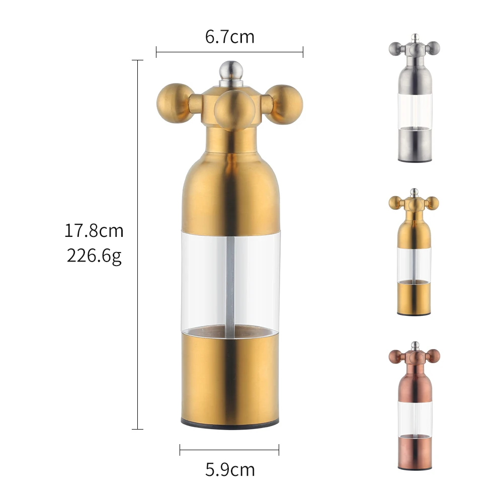 stainless steel manual salt pepper mill shaker grinder ceramic grinding core spice jar condiment container kitchen gadgets free global shipping