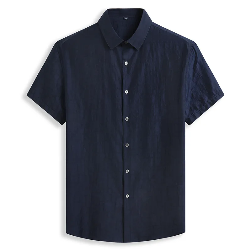 

Summer 2020 new men's fattening plus size business casual printed short sleeve shirt