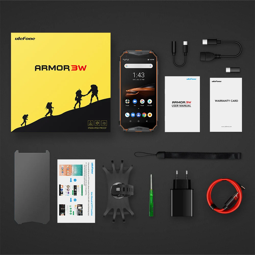 Ulefone Armor 3W IP68 водонепроницаемый смартфон 10300mAh 5," FHD+ Android 9,0 Octa 6GB+ 64GB глобальная Версия Мобильный телефон с двумя sim-картами