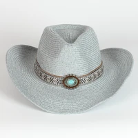 wholesale fashion style summer straw hat man and lady beach wide brim panama sunshade paper hats