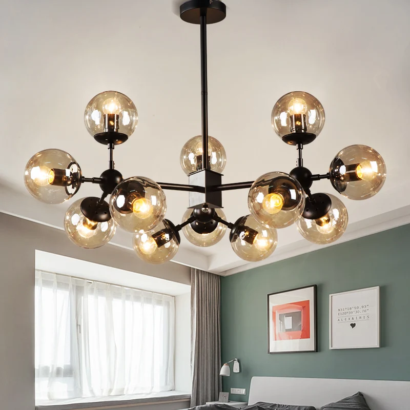 Винтажная люстра в форме шара Потолочная железная лампа стиле индастриал Лофт