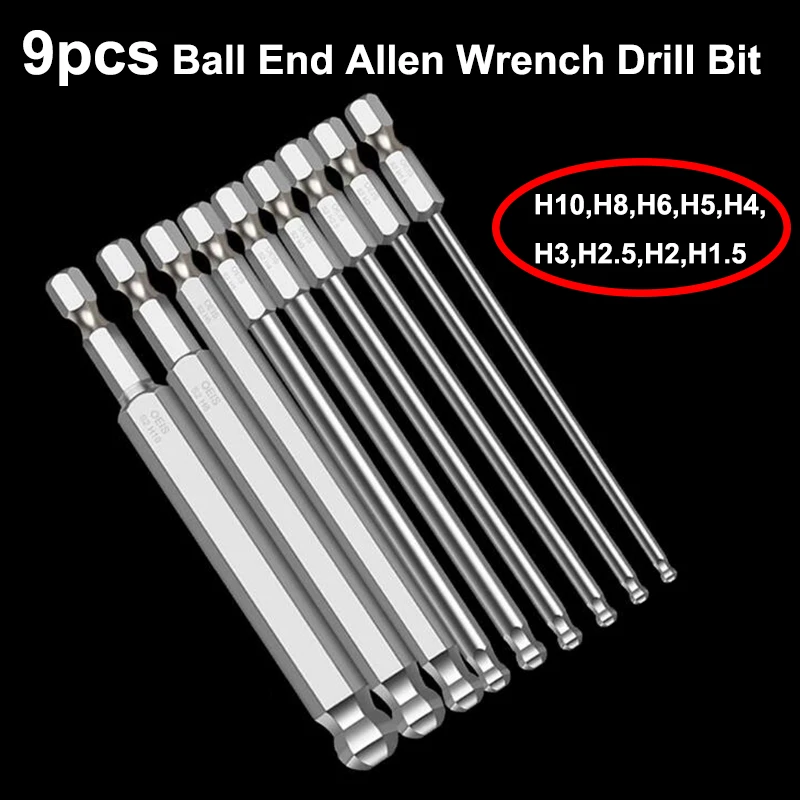 9 шт. шаровое окончание шестигранные наконечники Отвертки Набор метрический