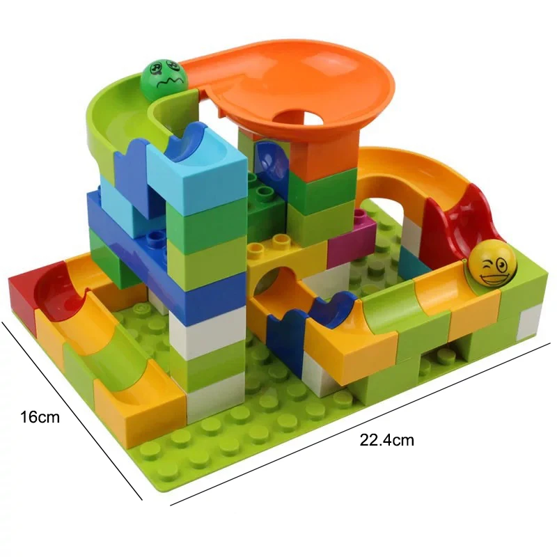 

56 Pcs Building Blocks Track Marble Race Run Maze Balls High quality Funnel Slide Educational Bricks Compatible with Big Block