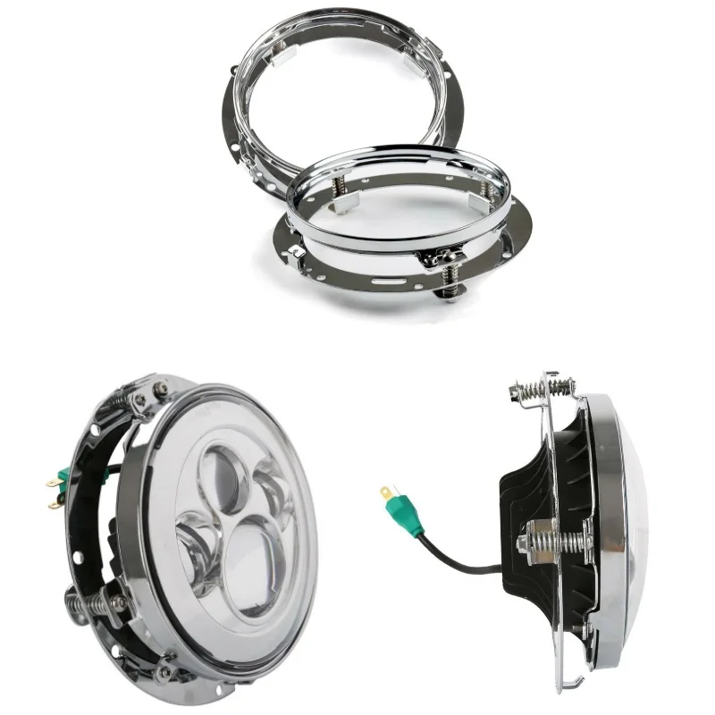 

7" Inch Black/Chrome Round LED Headlight Adapter Mounting Ring Bracket for Touring Softail FLD for Touring Models 1994-2013