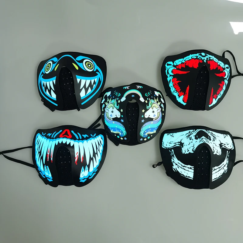 Заводская светодиодная Маскарадная маска с активацией звуком для Хэллоуина |