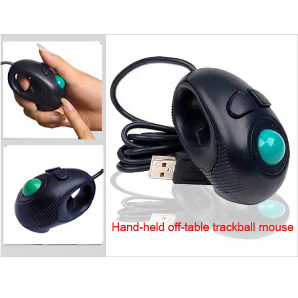 Ной палец ручной 4D USB мини Портативный Trackball Мышь с прокрутки кольцо 800 Точек на