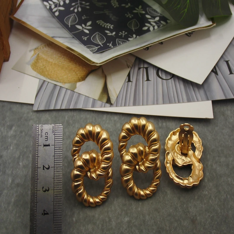 Потрясающие Ретро серьги-клипсы с геометрическим узелком вечернее платье топ