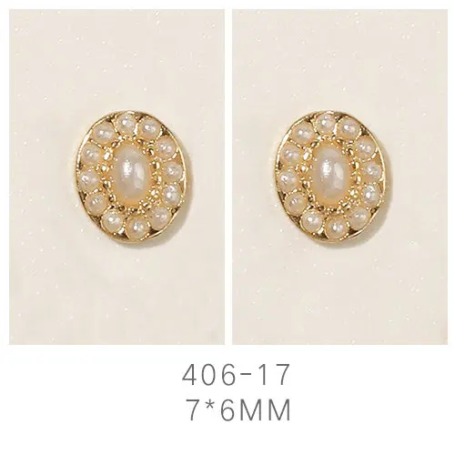 406-17 Последние 5 шт/партия металлические украшения для дизайна ногтей с роскошными цирконовые Стразы сплав для дизайна ногтей аксессуары из цирконов кулоны для ногтей - Цвет: 406-17