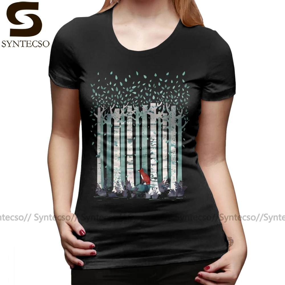 Природа футболка березы Футболка Большой размер хлопок Женская в сине-белую