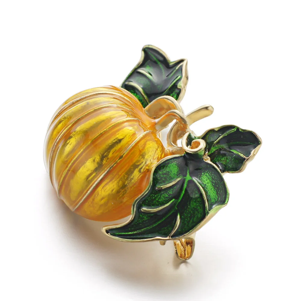 Dalaful Милая брошь в виде тыквы для Хэллоуина булавка с желтой эмалью милые