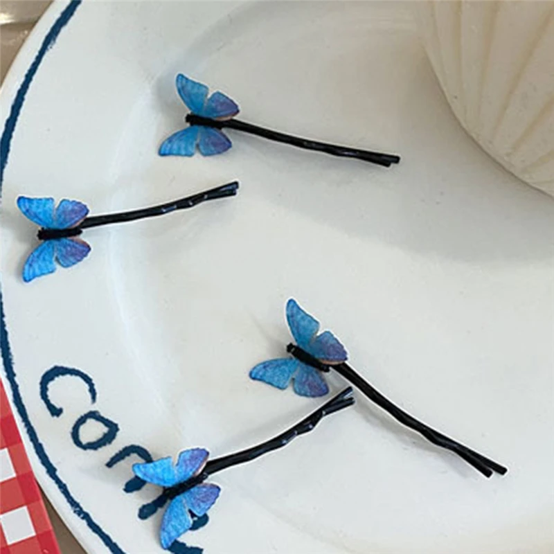 4 шт./компл. модная новинка заколка для волос двухслойная заколка-бабочка