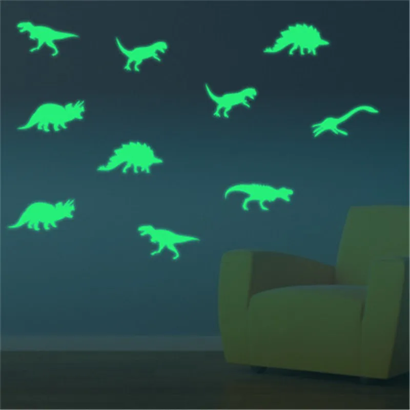 3D креативные светящиеся динозавры Светящиеся в темноте наклейки на стену