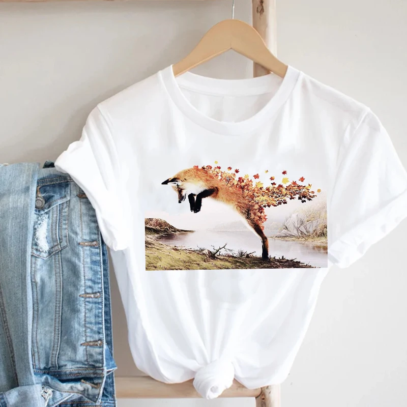 

Women Clothing Forest Love Nature 90s Fashion Cute Lady Clothing Summer Clothes Print Tshirt Female Tee Top Graphic T-shirt