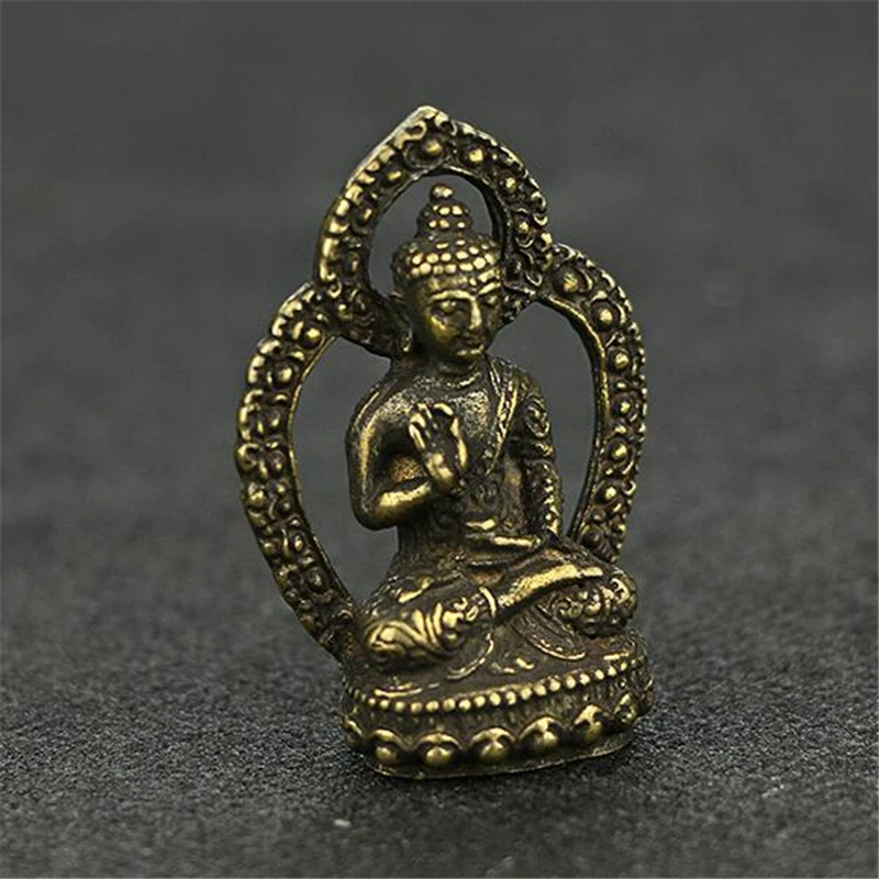Мини-фигурки Будды из латуни в стиле ретро Западная троица медь буддизм фэн-шуй
