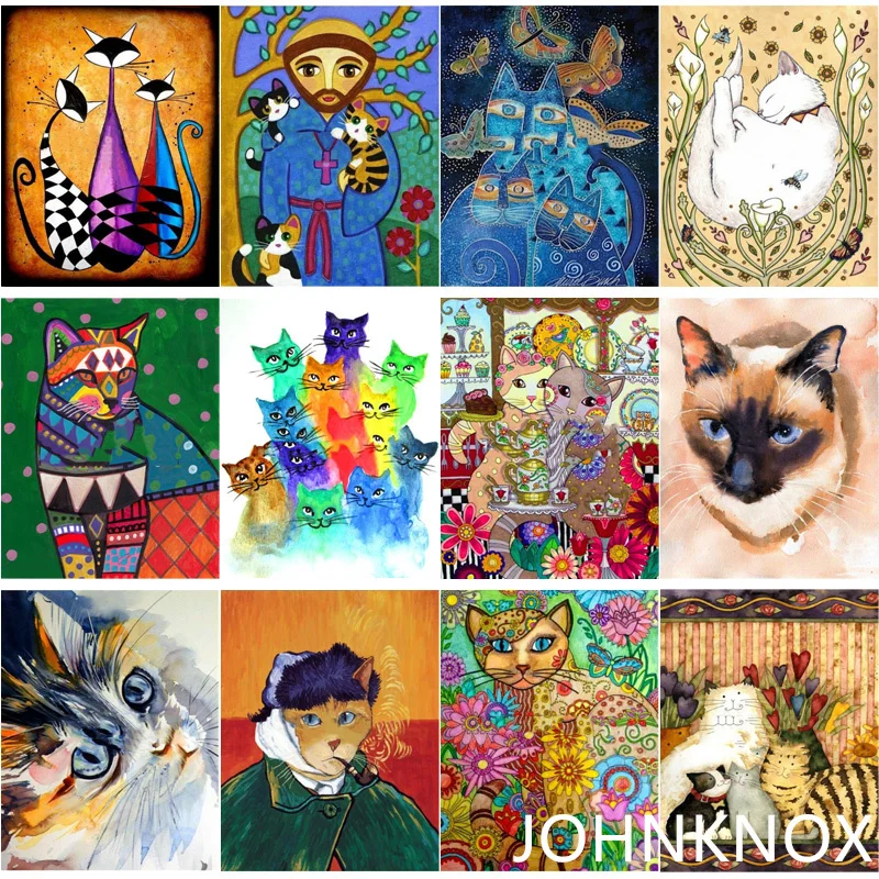 

Алмазная живопись, мультяшный милый кот 5D, алмазная вышивка своими руками, полная круглая и квадратная вышивка, Алмазная мозаика, вышивка кр...