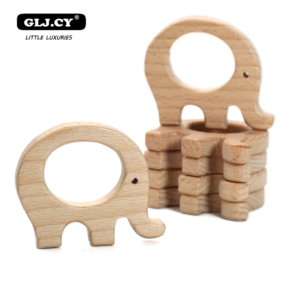 20 штук x 70 мм незавершенные прорезыватель из буковой древесины слона Бесплатная