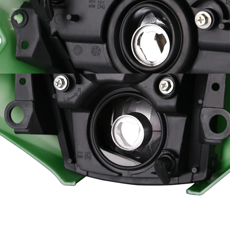 

Motorcycle Headlight Assembly head light lamp Dirt Bike Fairing Mask Green for Kawasaki ER-6N 2012 13 14 15 2016