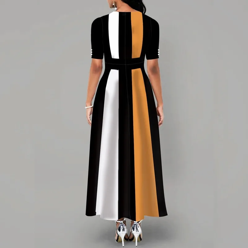 Женское Повседневное платье в стиле пэчворк Элегантное Длинное пляжное бальное