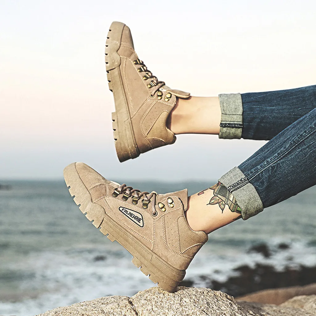 

men shoes fashion boots men zapatos de hombre Men's Casual Outdoor Tube Velvet Wear Non-Slip Tooling Military Breathable Boots