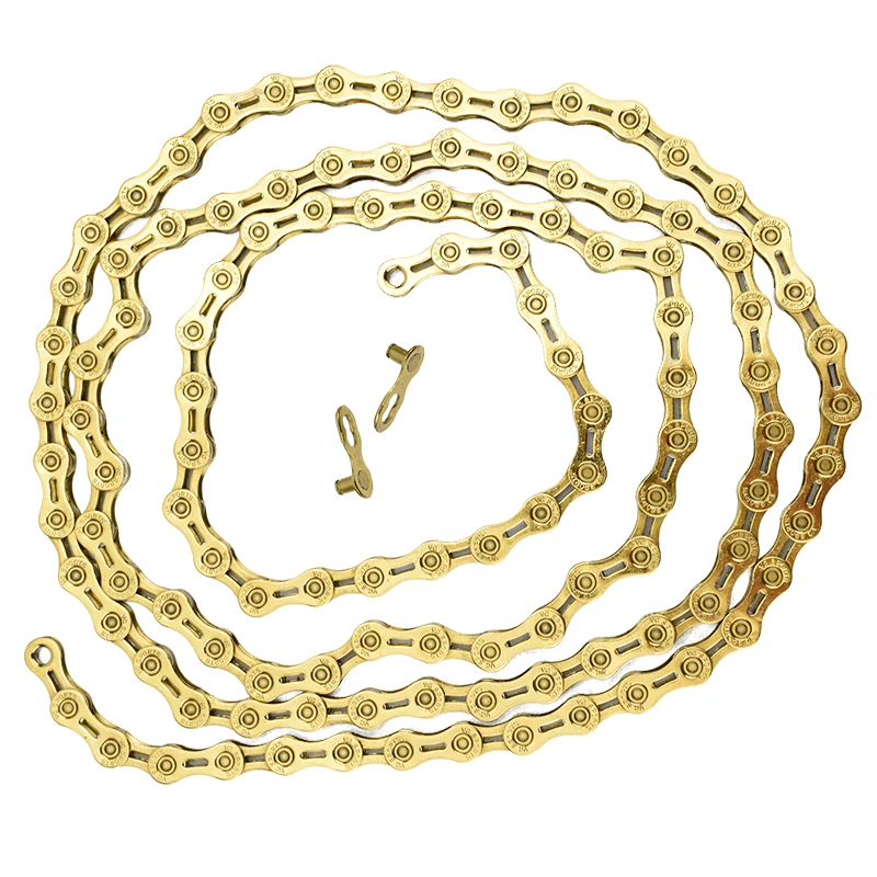 VG Sports Bicycle Chain 9 10 11 12 Speed Velocidade Titannium Nitride Plated 9s 10s 11s 12s Ti Gold MTB Road Bike Chains 116Link | Спорт и
