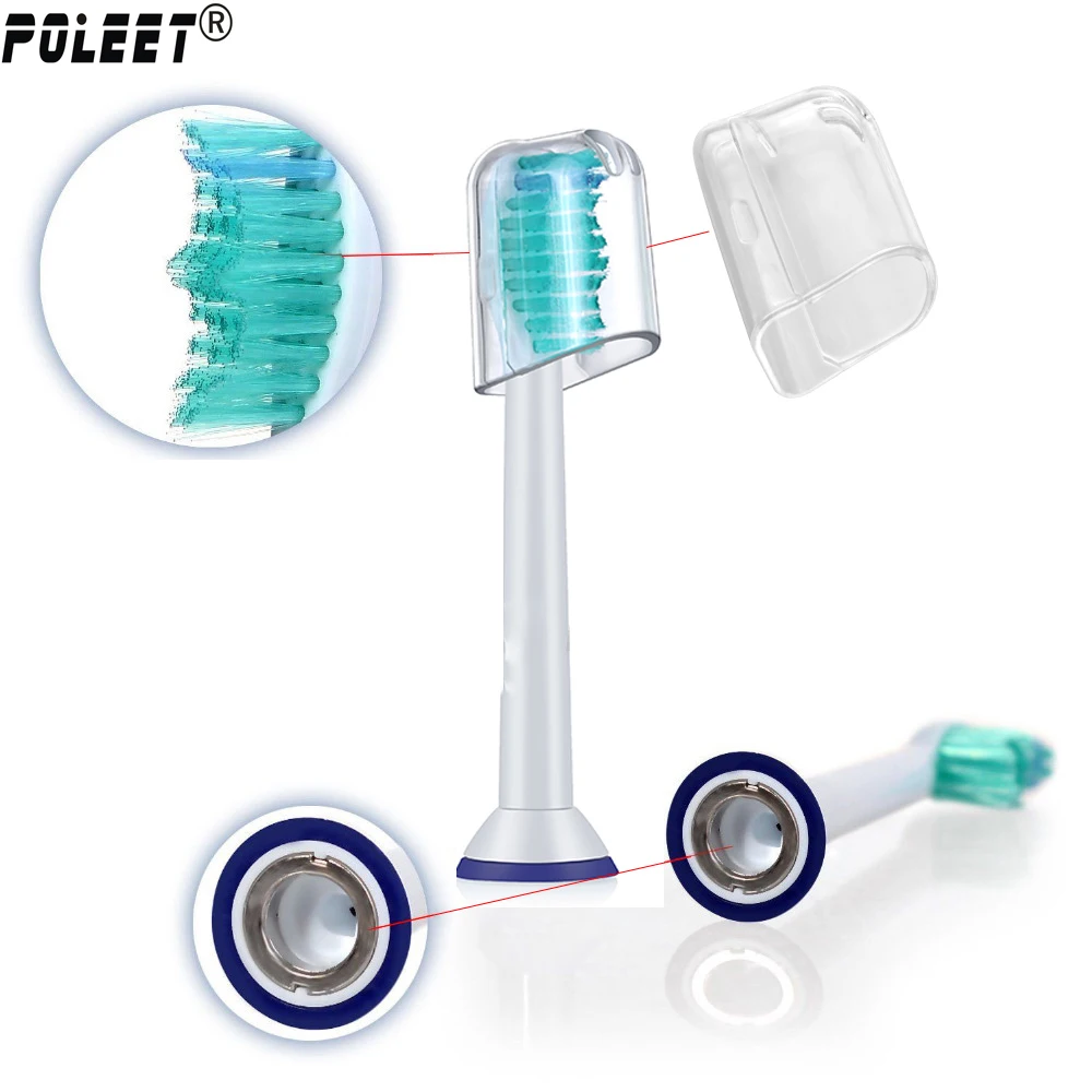 Poleet 8 шт./лот сменная зубная щетка HX6014 для Philips Sonicare ProResults HX-6014 HX9340 HX6710 HX9140 HX6530 HX6930 |