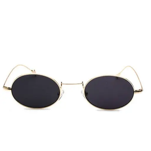 

Retro Small Oval Sunglasses Women Vintage Brand Shades Black Red Metal Color Sun Glasses Fashion Design EyeglassesUV400