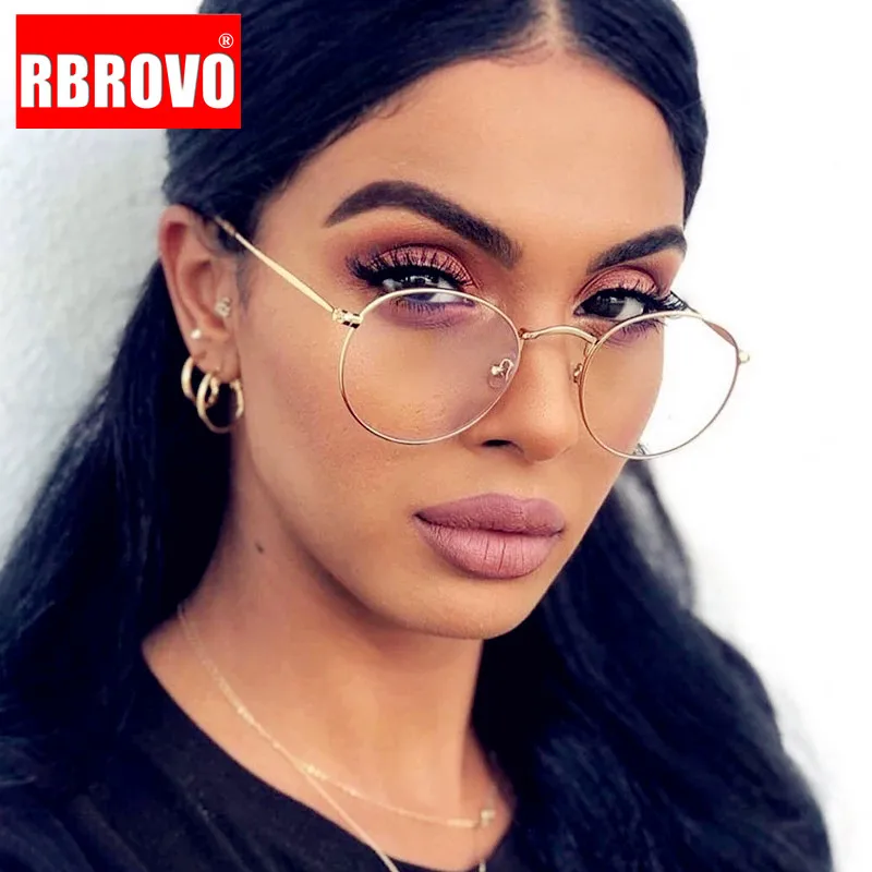 RBROVO металлические круглые очки оправа Для женщин Винтаж для очков женщин/мужские