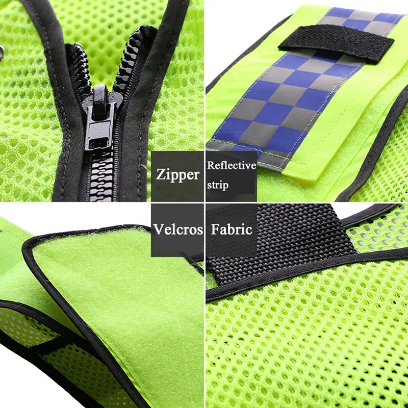 

Reflective Vest Outdoor Protector Tank Top High Visibility Multi Pocket Breathable Safety Gear Construction Traffic Sportswear