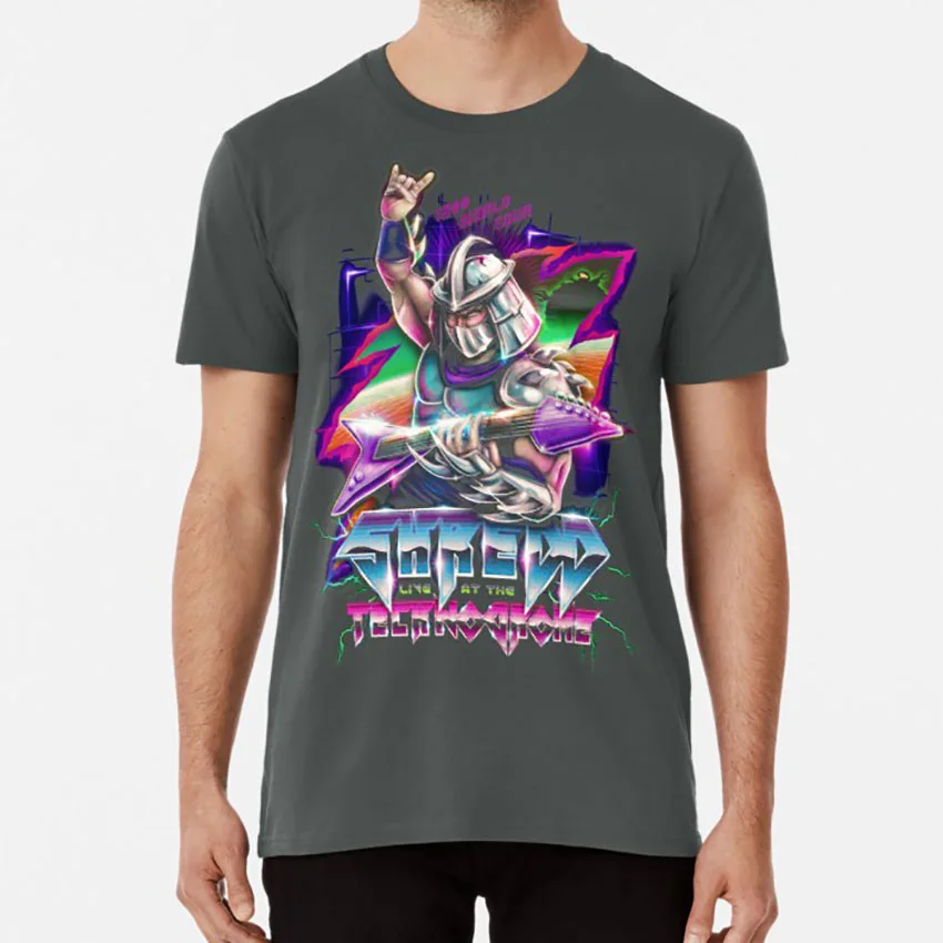 Shredd Live на технодром футболка Шредер комиксов ТВ шоу мультфильм 80s epic ретро