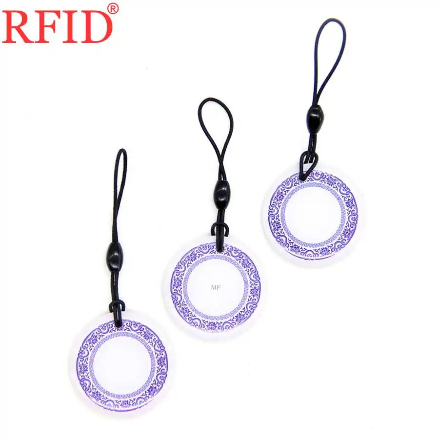 UID S50 1K 13 56 mhz перезаписываемая IC карта сменный NFC Брелок с кольцом RFID Круговой