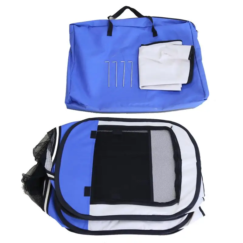 

46" Puppy Dog Fence Pet Playpen Kennel Exercise Crate Foldable Soft Pets Supplies Fences for Rabbit Dog Cat Pet Indoor Cage HWC