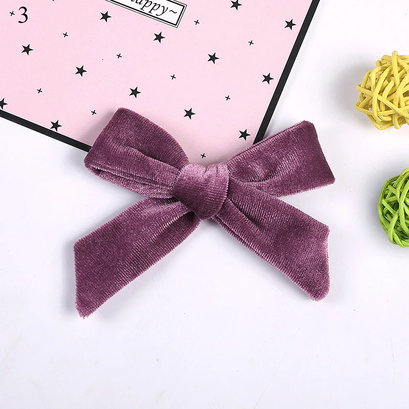 Фото 3.7" Children Baby Fashion Solid Velvet Hair Clips For Girls kids Knot Bow Hairgrips Barrettes Women Accessories - купить по 3.7" Children Baby Fashion Solid Velvet Hair Clips For Girls kids Knot Bow Hairgrips Barrettes Women Accessories - купить по