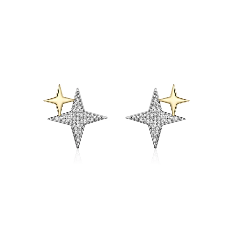 

Minimalist High Sense Gold Silvery star Earring For Woman Fashion Korean Jewelry Luxury Wedding Party Girl's Unusual Earrings
