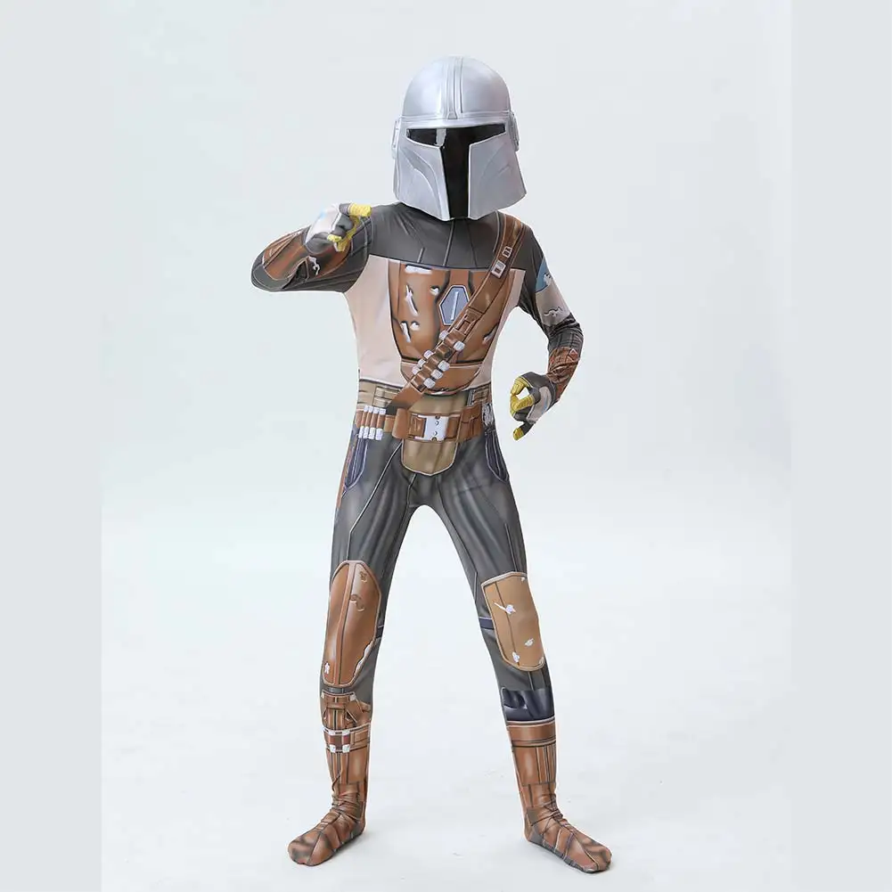 Детский костюм Мандалора для косплея комбинезон накидка наряд одежда Хэллоуина