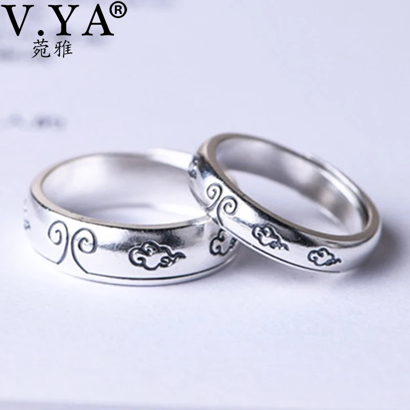 

Женское и мужское обручальное кольцо V.YA, обручальное кольцо свободного размера из 100% натурального серебра 999 пробы с обручальными облаками