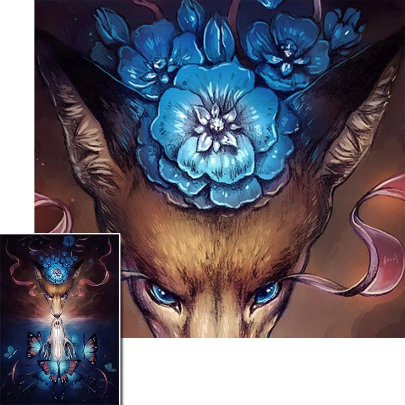 Картина на холсте Абстрактная ручная роспись красивый лес олень настенные