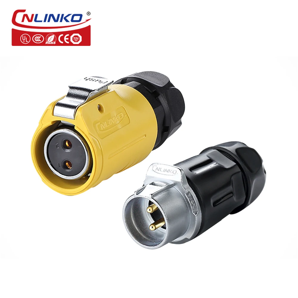 Cnlinko M20 2Pin разъем IP67 Водонепроницаемый промышленный штекер и гнездо 110 вольт