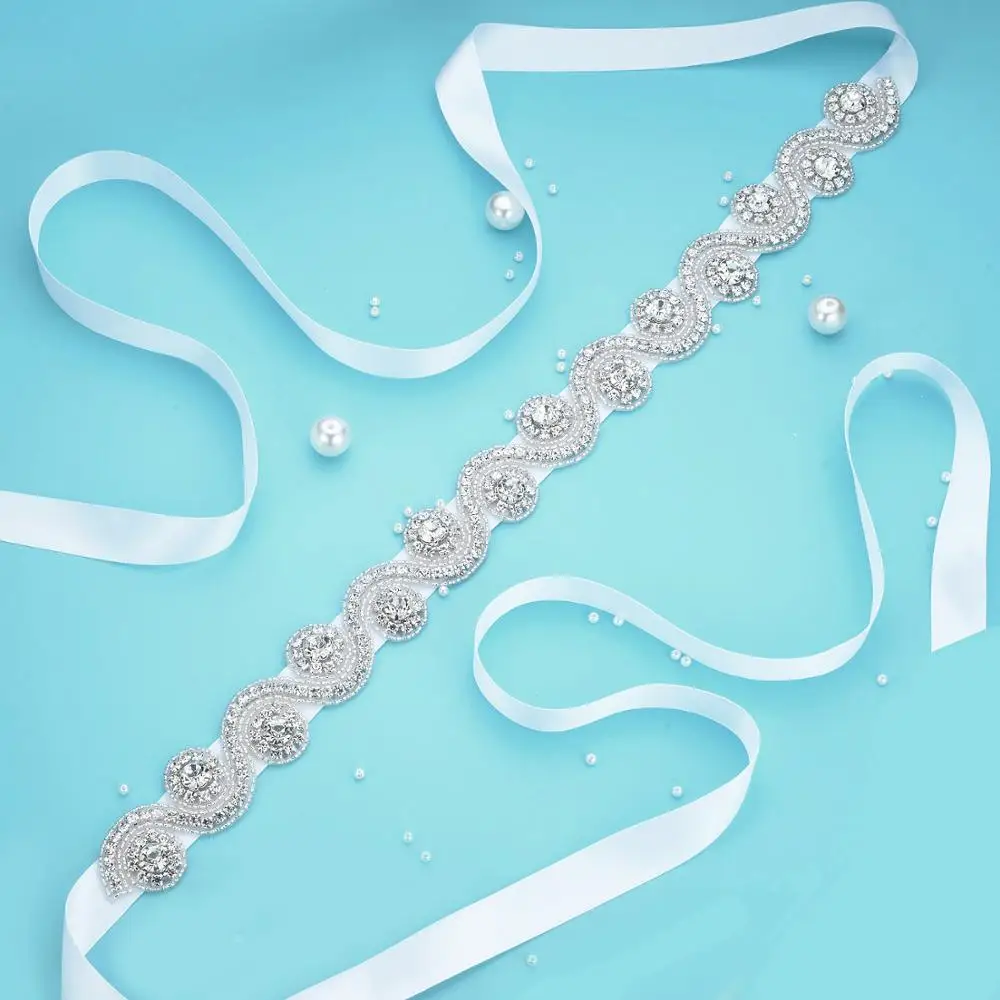(1PC)Rhinestone Bridal belt wedding with crystal diamond dress accessories sash for WDD1056 | Свадьбы и торжества