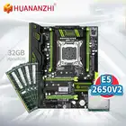 HUANANZHI X79 зеленая материнская плата с Intel XEON E5 2650 V2 с 4*8 ГБ DDR3 RECC память комбинированный комплект SATA USB 3,0 NVME M.2
