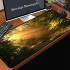 Игровой коврик для мыши Mairuige в стиле аниме, красивый Противоскользящий коврик для компьютерного стола с рисунком леса и тиндал, из натурального каучука