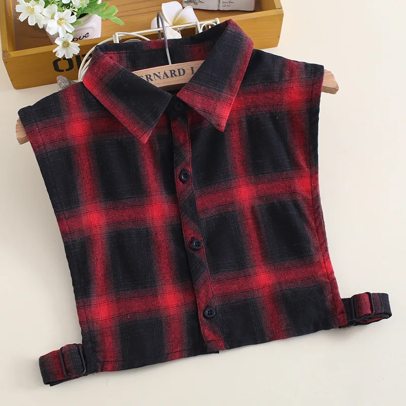 

Girls Plaid Detachable Collars for Women Lapel Choker Necklace Shirt Fake Collar for Mens Formal False Collars Vestido Decor