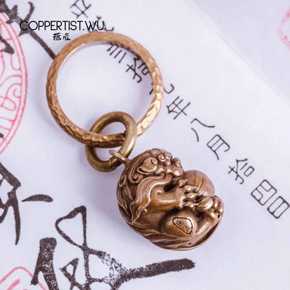 COPPERTIST.WU брелок с шариком льва ручная работа симпатичная цепочка для ключей