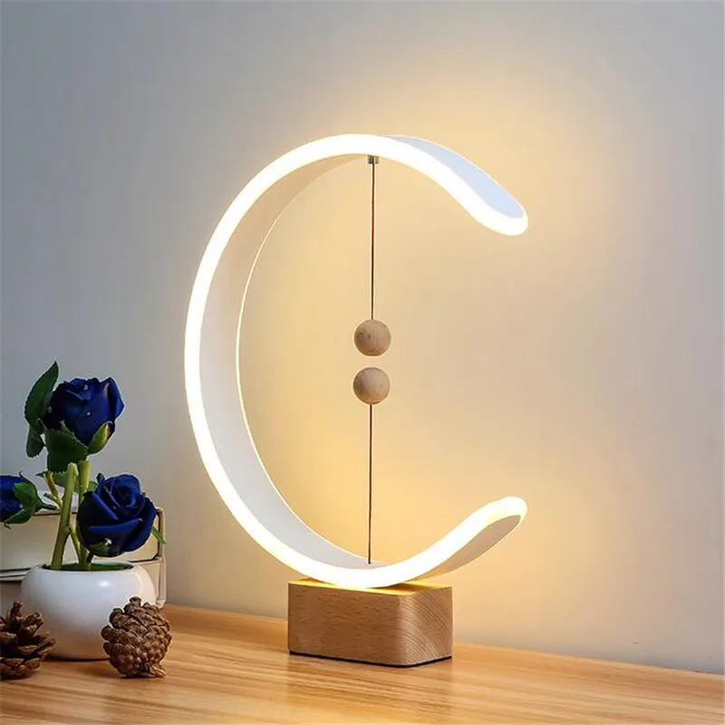 

Modern Intelligent Desk Lamp Creative Magnetic Suspension Balance Decorative Bedside Night Light Fashion Lamp USB Charging