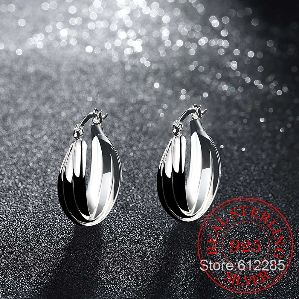 Женские серьги кольца из серебра 925 пробы модные корейские винтажные милые для